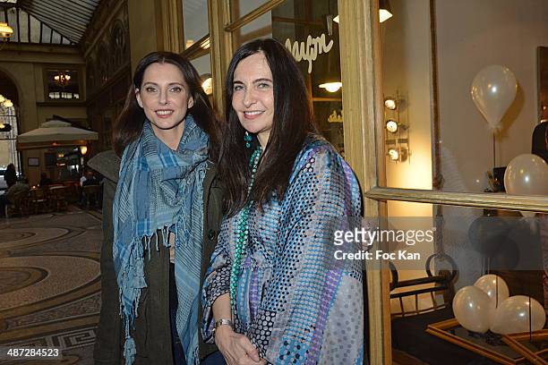 Frederique Bel and fashion designer Nathalie Garcon attend 'Charriol': Ephemeral Boutique opening hosted by Nathalie Garcon at Galerie Vivienne on...