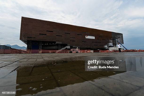 General view of arena during the presentation of the Rio 2016 Olympic Handball and Rio 2016 Paralympic Goalball venue at the Rio 2016 Olympic Park on...