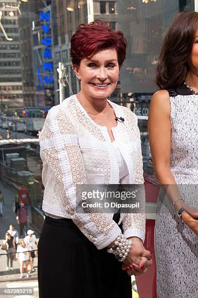 Sharon Osbourne visits "Extra" at their New York studios at H&M in Times Square on September 8, 2015 in New York City.