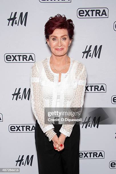 Sharon Osbourne visits "Extra" at their New York studios at H&M in Times Square on September 8, 2015 in New York City.
