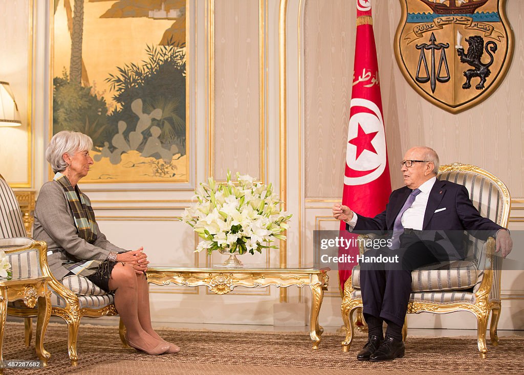 International Monetary Fund Managing Director Christine Lagarde Visits Tunisia