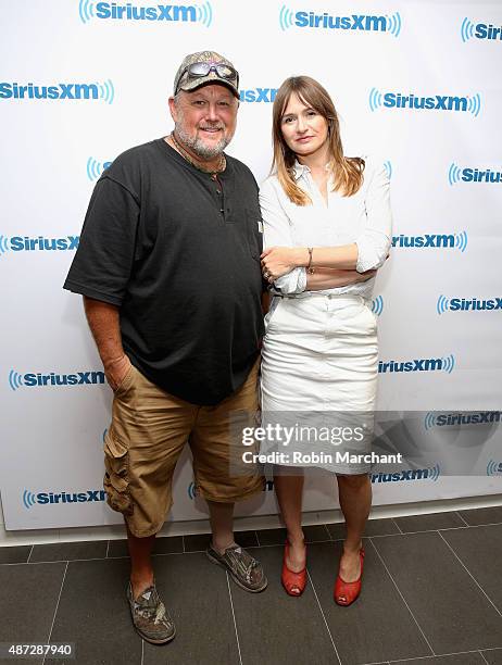 Larry the Cable Guy and Emily Mortimer visit at SiriusXM Studios on September 8, 2015 in New York City.