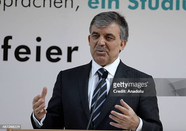 Turkish President Abdullah Gul together with his German counterpart Joachim Gauck attend the official opening ceremony of the Turkish-German...