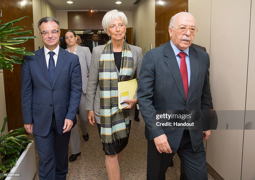 International Monetary Fund Managing Director Christine Lagarde Visits Tunisia