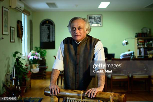 Congress leader and Union Rural Development Minister Jairam Ramesh during an interview on January 25, 2014 in New Delhi, India.