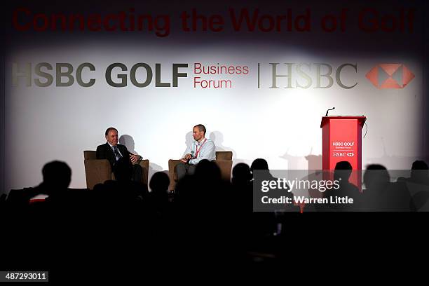 Peter Dawson, Chief Executive of The R&A speaks after being awarded with a special Lifetime Achievement Award by Matteo Manassero of Italy during the...