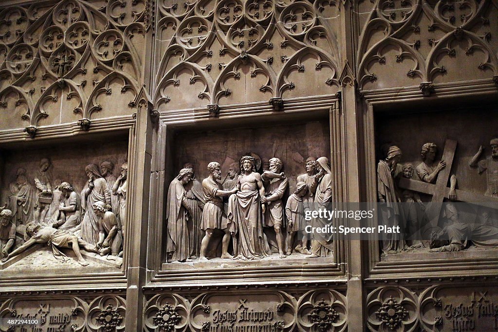 New York's St. Patrick's Cathedral Prepares For Pope Francis's Visit