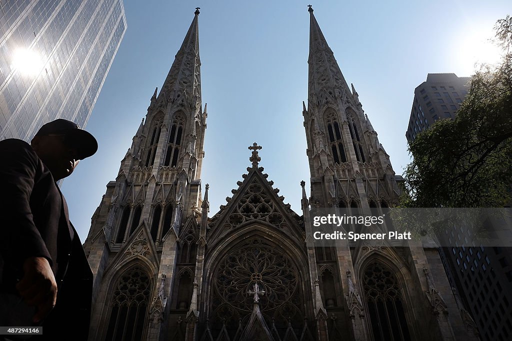 New York's St. Patrick's Cathedral Prepares For Pope Francis's Visit