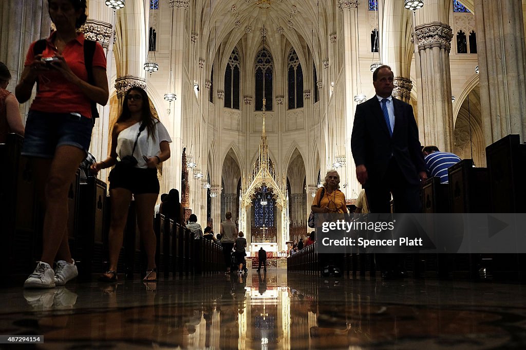 New York's St. Patrick's Cathedral Prepares For Pope Francis's Visit