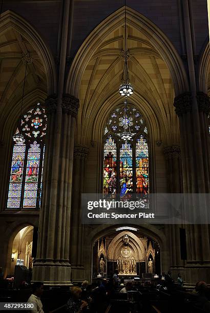 Mass is held at St. Patrick's Cathedral, the seat of the Roman Catholic Archdiocese of New York, on September 8, 2015 in New York City. Just in time...