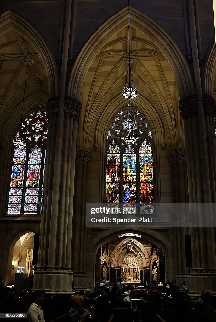 New York's St. Patrick's Cathedral Prepares For Pope Francis's Visit