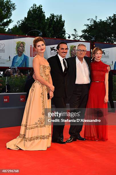 Lidya Liberman, Piergiorgio Bellocchio, Marco Bellocchio and Alba Rohrwacher attends a premiere for 'Blood Of My Blood' during the 72nd Venice Film...