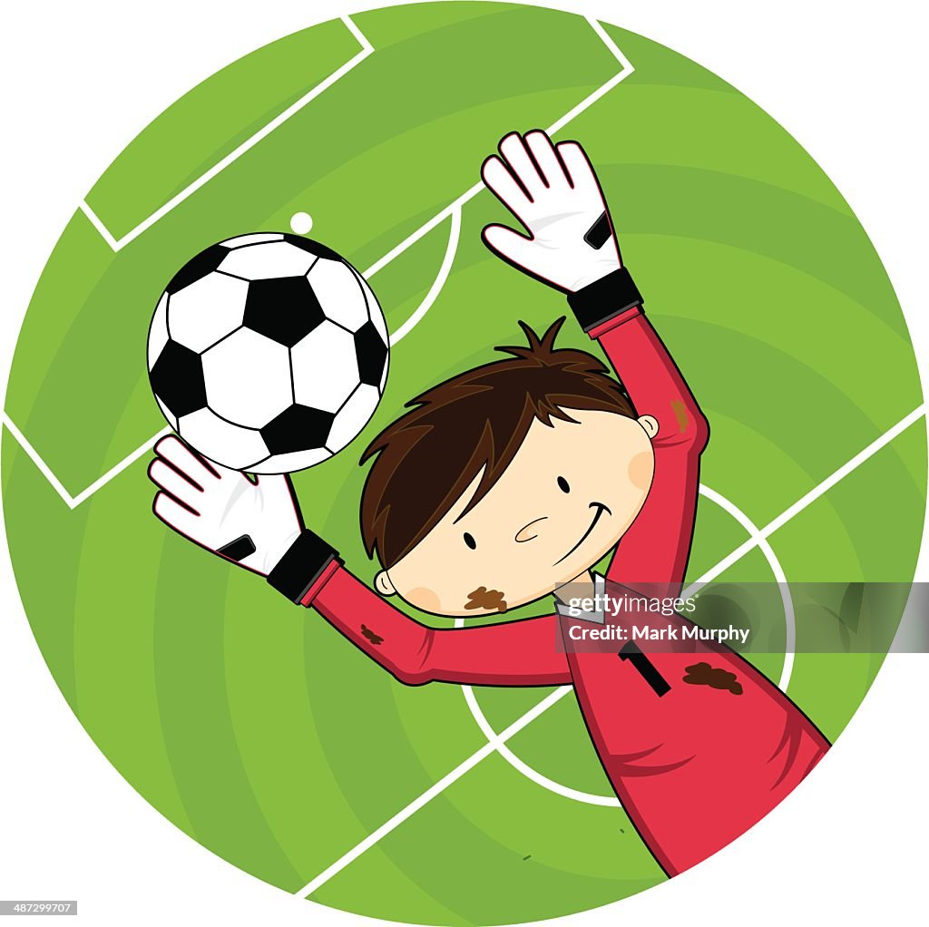 Cartoon Soccer Football Goalkeeper Character