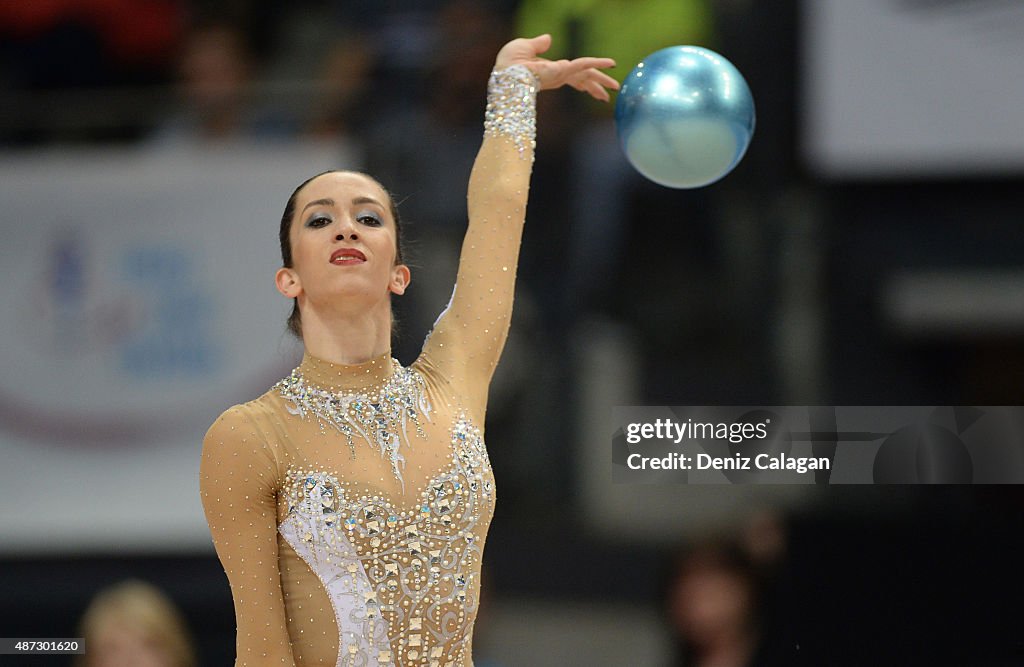 Neta Rivkin of Israel competes during the 34th Rhythmic Gymnastics ...