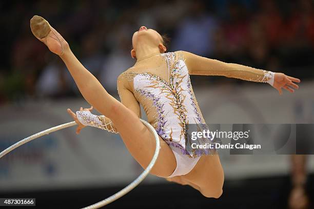 Yeon Jae Son of South Korea competes during the 34th Rhythmic Gymnastics World Championships on September 8, 2015 in Stuttgart, Germany.