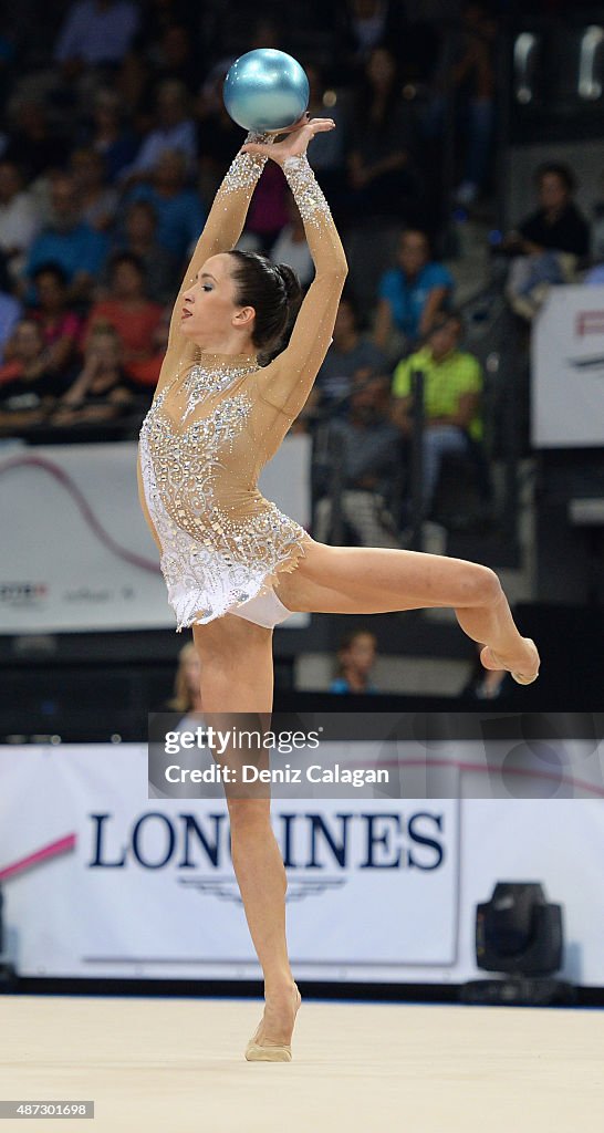 Neta Rivkin of Israel competes during the 34th Rhythmic Gymnastics ...