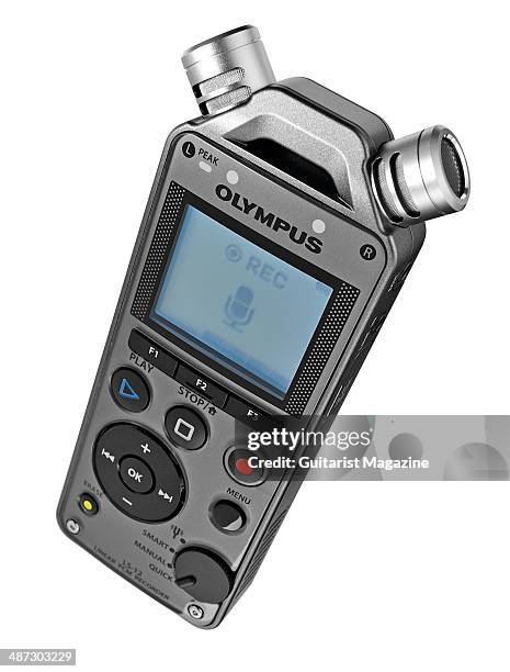 An Olympus LS-12 portable stereo recorder photographed on a white background, taken on September 13, 2013.