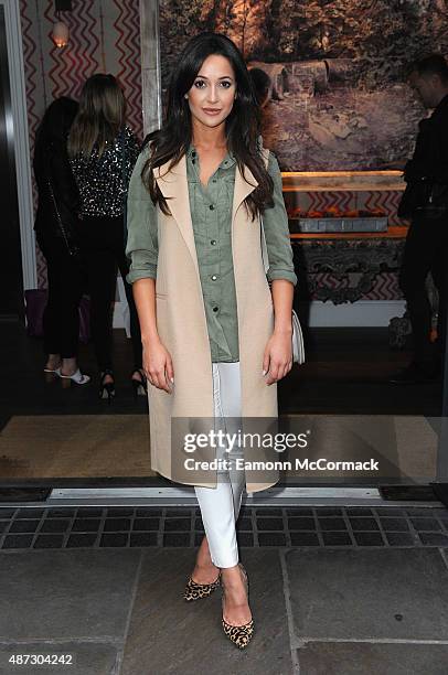 Roxie Nafousi attends the launch of Nine by Savannah Miller for Debenhams at Ham Yard Hotel on September 8, 2015 in London, England.
