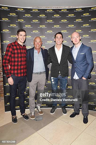 Scott Redding, Rudy Barbazza, Bradley Smith, Aleix Espargaro attends a party for 'Rudy Project' 30th Anniversary Party during the 72nd Venice Film...