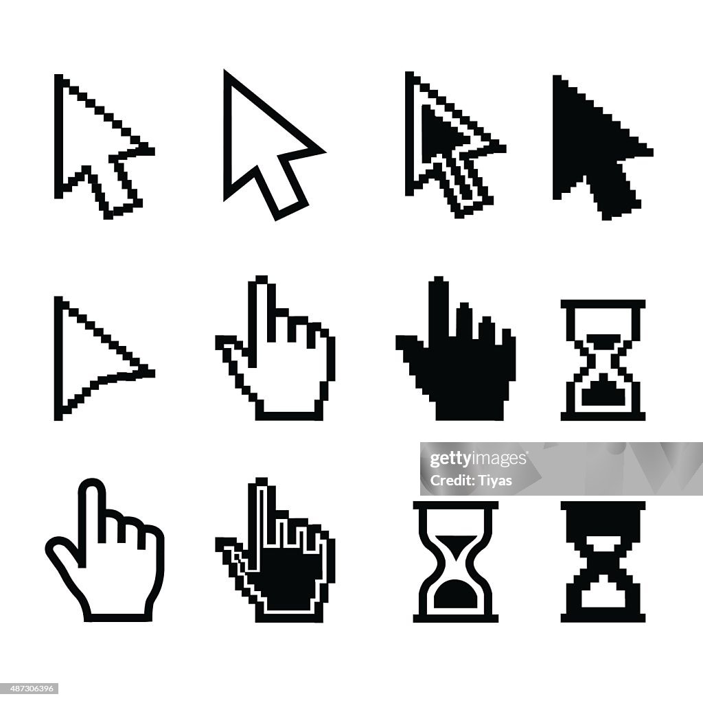 Pixel cursors icons-hand-cursor Mauszeiger Das Sanduhr-Illustration