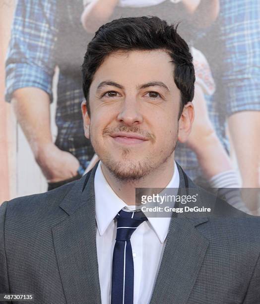 Actor Christopher Mintz-Plasse arrives at the Los Angeles premiere of "Neighbors" at Regency Village Theatre on April 28, 2014 in Westwood,...