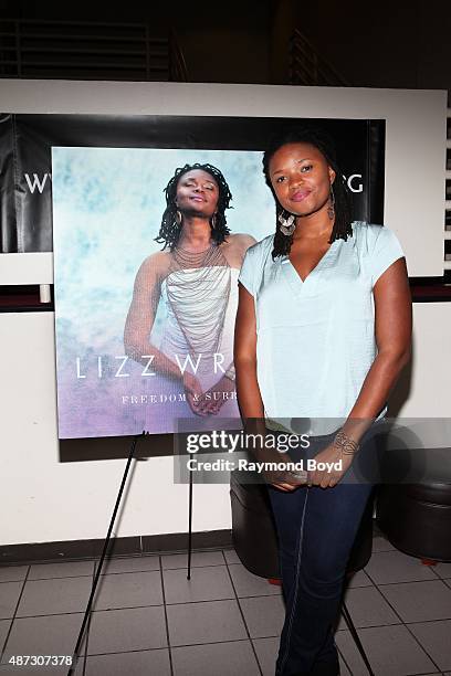 Singer Lizz Wright poses for photos during 'The Experience With Lizz Wright' at the DuSable Museum on September 3, 2015 in Chicago, Illinois.