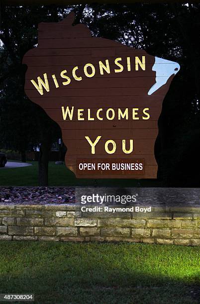 Wisconsin Welcomes You' signage on August 31, 2015 in Sheboygan, Wisconsin.