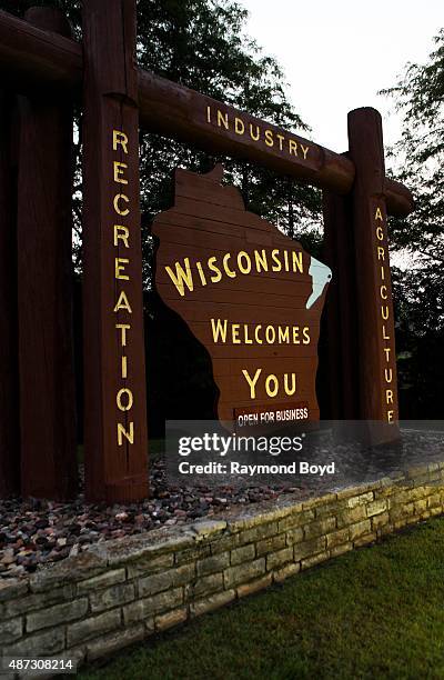 Wisconsin Welcomes You' signage on August 31, 2015 in Sheboygan, Wisconsin.