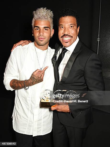 Miles Richie and Lionel Richie attend the GQ Men Of The Year Awards after party at The Royal Opera House on September 8, 2015 in London, England.