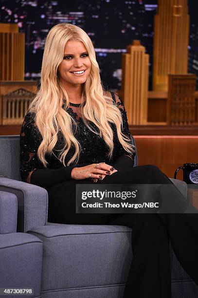 Jessica Simpson Visits "The Tonight Show Starring Jimmy Fallon" at Rockefeller Center on September 8, 2015 in New York City.