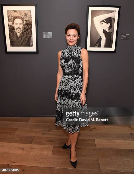 Helen McCrory attends at private view of the Iconic Print Collaboration at Alon Zakaim Fine Art on September 8, 2015 in London, England.