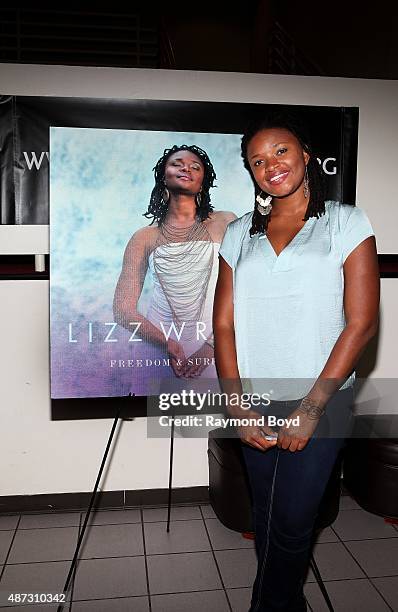 Singer Lizz Wright poses for photos during 'The Experience With Lizz Wright' at the DuSable Museum on September 3, 2015 in Chicago, Illinois.