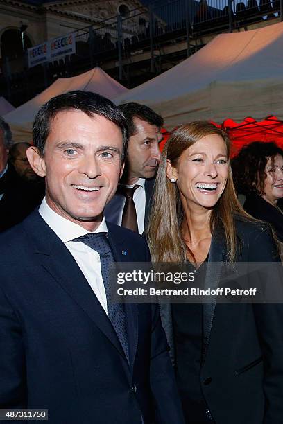 French Prime Minister Manuel Valls and his wife Music Booking of the Opera Anne Gravoin attend 'La Traviata' - Opera en Plein Air, produced by...