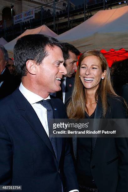 French Prime Minister Manuel Valls and his wife Music Booking of the Opera Anne Gravoin attend 'La Traviata' - Opera en Plein Air, produced by...