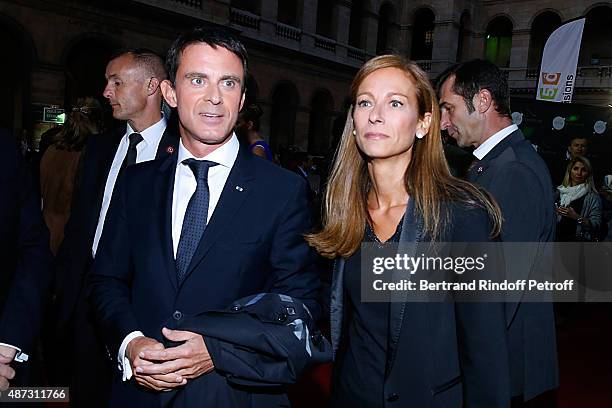 French Prime Minister Manuel Valls and his wife Music Booking of the Opera Anne Gravoin attend 'La Traviata' - Opera en Plein Air, produced by...
