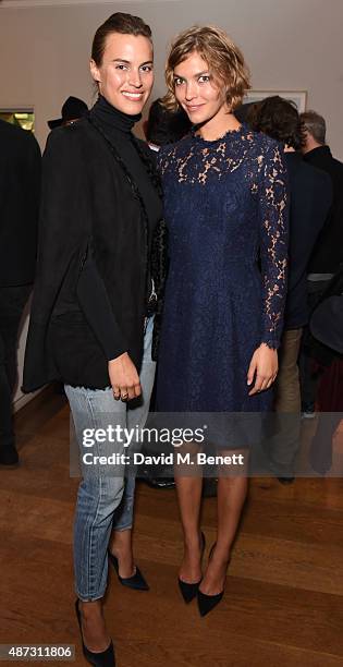 Alana Bunte and Arizona Muse attend the launch of the Academicians' Room private members club in The Keeper's House at The Royal Academy of Arts on...