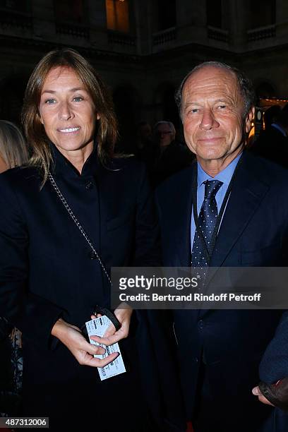 Jean-Claude Meyer and his wife Nathalie Bloch-Laine attend 'La Traviata' - Opera en Plein Air, produced by Benjamin Patou, 'Moma Group'. Held at...