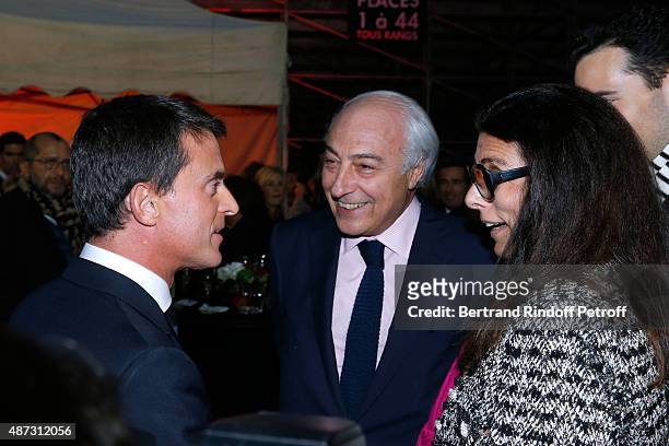 French Prime Minister Manuel Valls, Francoise Bettencourt Meyers and her husband Jean-Pierre Meyers attend 'La Traviata' - Opera en Plein Air,...