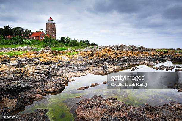 lighthouse on bornholm island - bornholm stock pictures, royalty-free photos & images