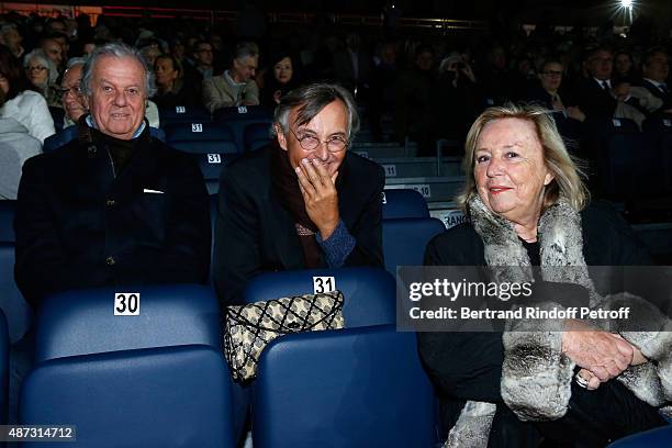 Jacques Grange, Pierre Passebon and Miss Francois Pinault, Maryvonne, attend 'La Traviata' - Opera en Plein Air, produced by Benjamin Patou, 'Moma...