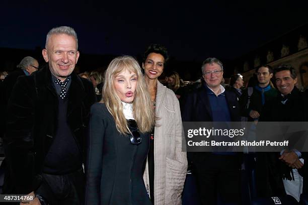 Fashion Designer Jean-Paul Gaultier, Stage Director of the Opera Arielle Dombasle, Farida Khelfa, her husband Henri Seydoux and Sets and Costumes of...