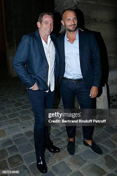 Singer Garou and Guest attend 'La Traviata' - Opera en Plein Air, produced by Benjamin Patou, 'Moma Group'. Held at Hotel Des Invalides on September...