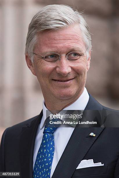 King Philippe of Belgium visits the swedish Riksdag on April 29, 2014 in Stockholm, Sweden.