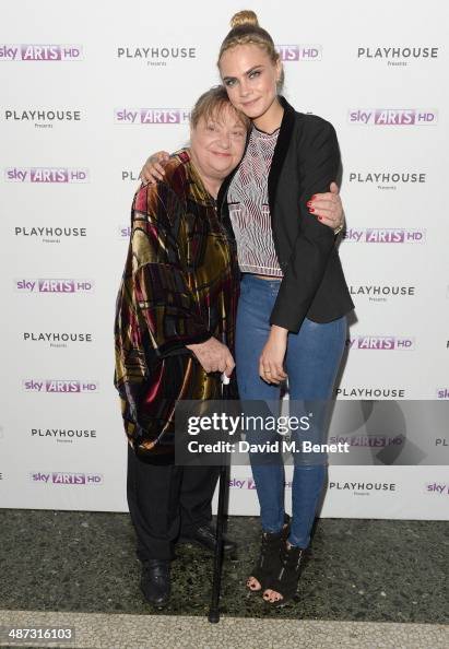 Actresses Sylvia Syms and Cara Delevingne attend the launch party of