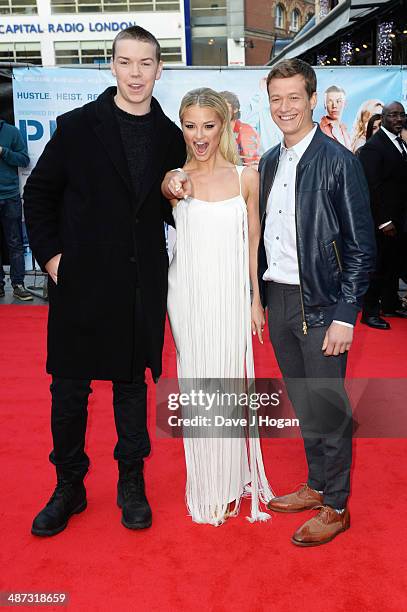 Will Poulter, Emma Rigby and Ed Speleers attend the UK premiere of 'Plastic' on April 29, 2014 in London, England.