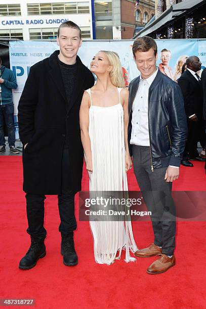 Will Poulter, Emma Rigby and Ed Speleers attend the UK premiere of 'Plastic' on April 29, 2014 in London, England.