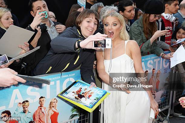 Emma Rigby attends the UK premiere of 'Plastic' on April 29, 2014 in London, England.