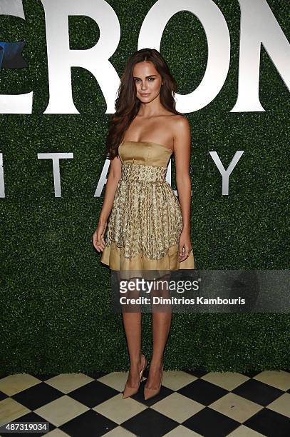 Model Xenia Deli attends the debut of Margherita Missoni and Peroni Nastro Azzurro's Fall fashion collaboration during New York Fashion Week on...