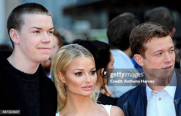 Will Poulter, Emma Rigby and Ed Speleers attend the UK Premiere of "Plastic" at Odeon West End on April 29, 2014 in London, England.