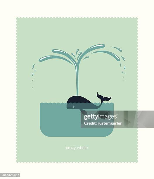 crazy whale - whale tail illustration stock illustrations